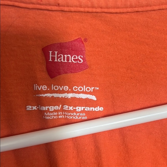 Hanes Orange Relaxed Short Sleeve T-Shirt - Picture 2 of 8